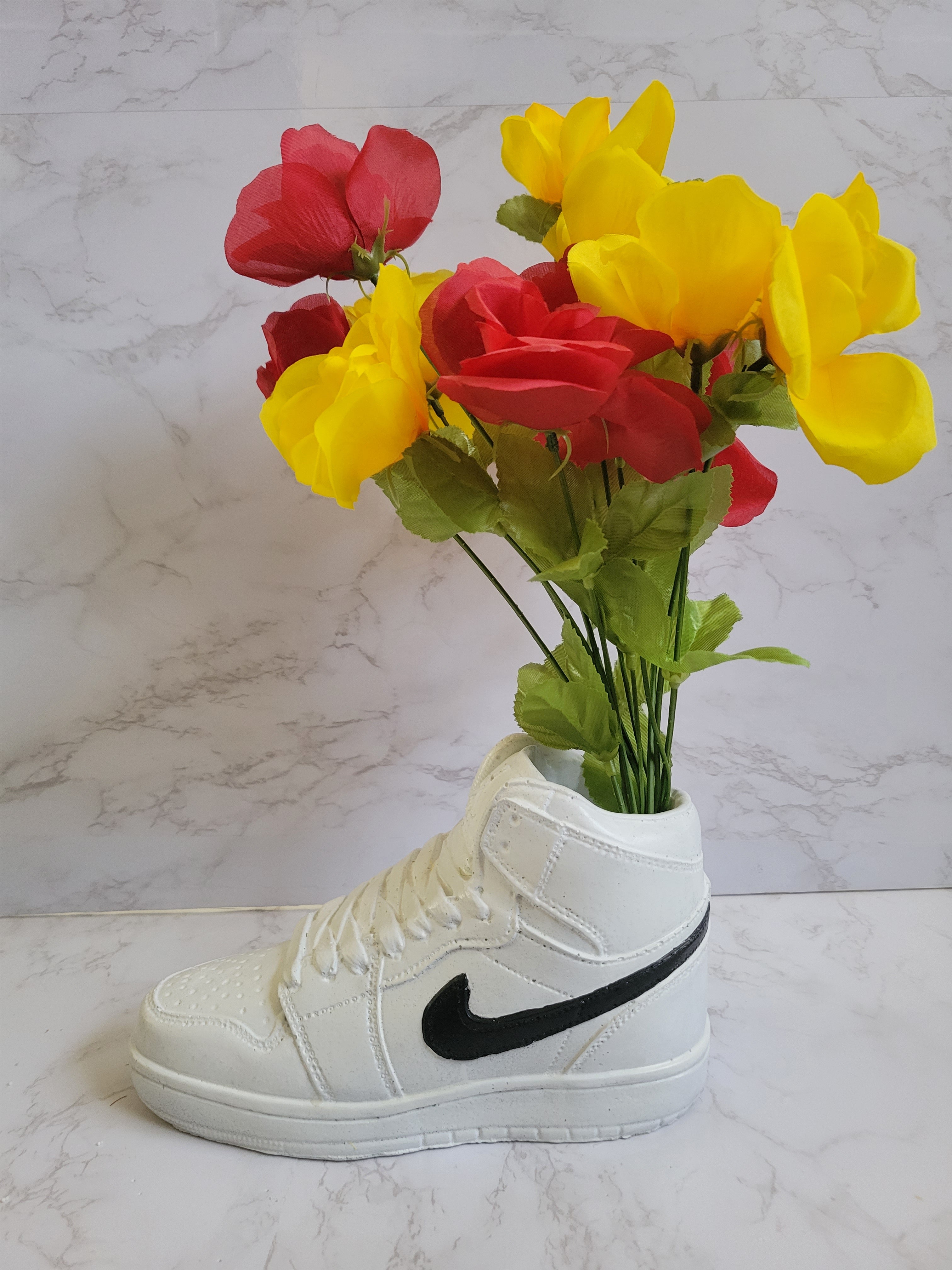 air jordan 1 planter Air Jordan 1 (White) Inspired Plant Pot – CandlesWithAttitude
